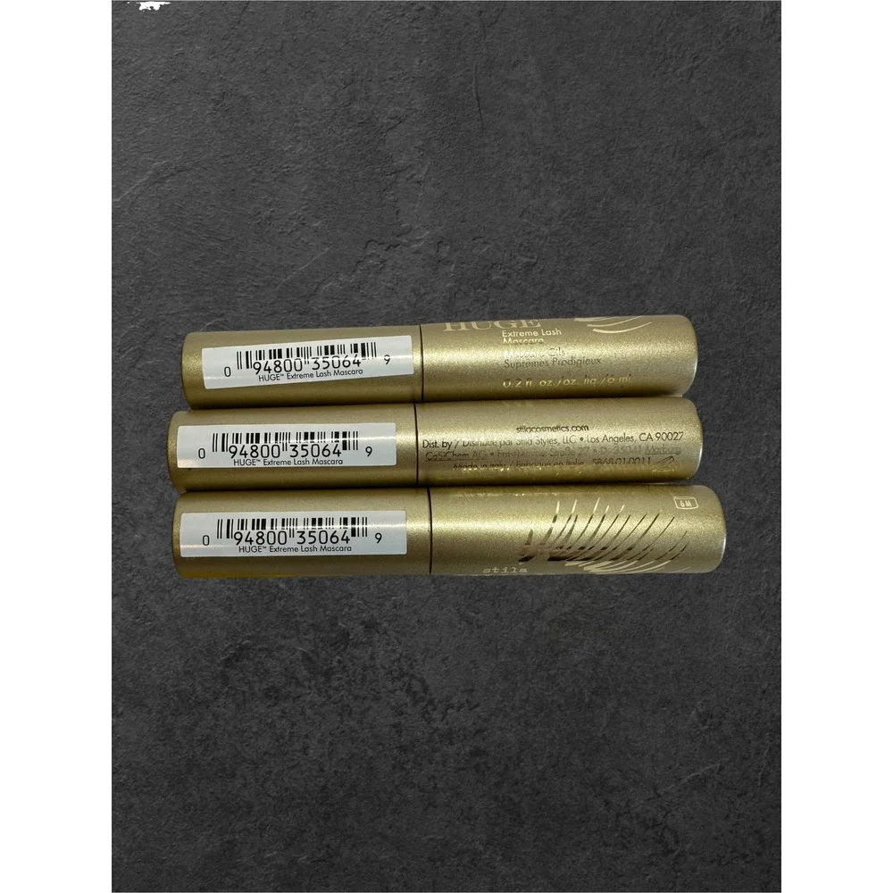 Stila HUGE Extreme Lash Mascara Lot of 3 0.2oz Black New Volumizing Lengthening